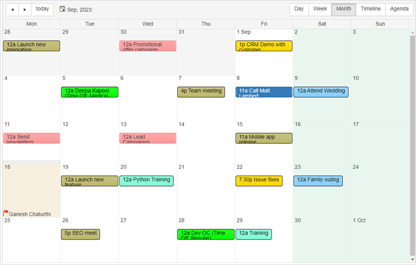 Organize business events using OfficeClip calendar