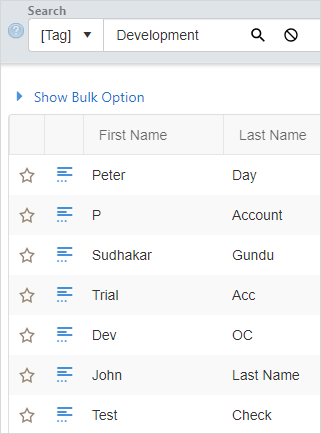 search contacts using tags