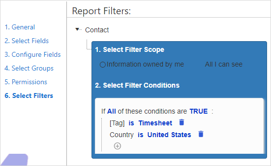 reports with tag filter