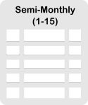 Semi-monthly(1-15) Timesheet template