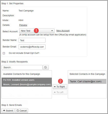 SMTP settings for Campaigns