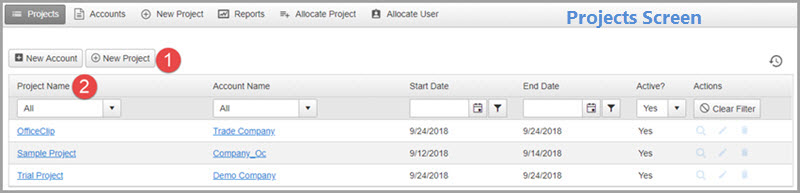 Timesheet and Expense Setup Projects