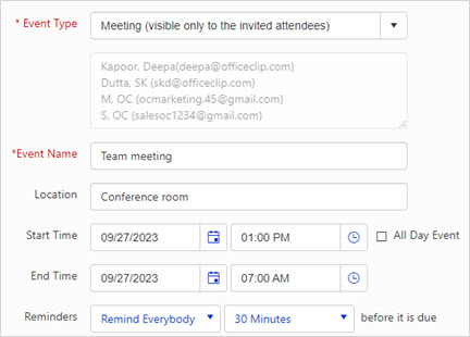 Organize business events using OfficeClip calendar