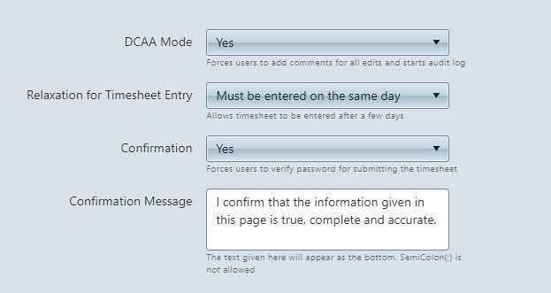 DCAA Compliance Setup