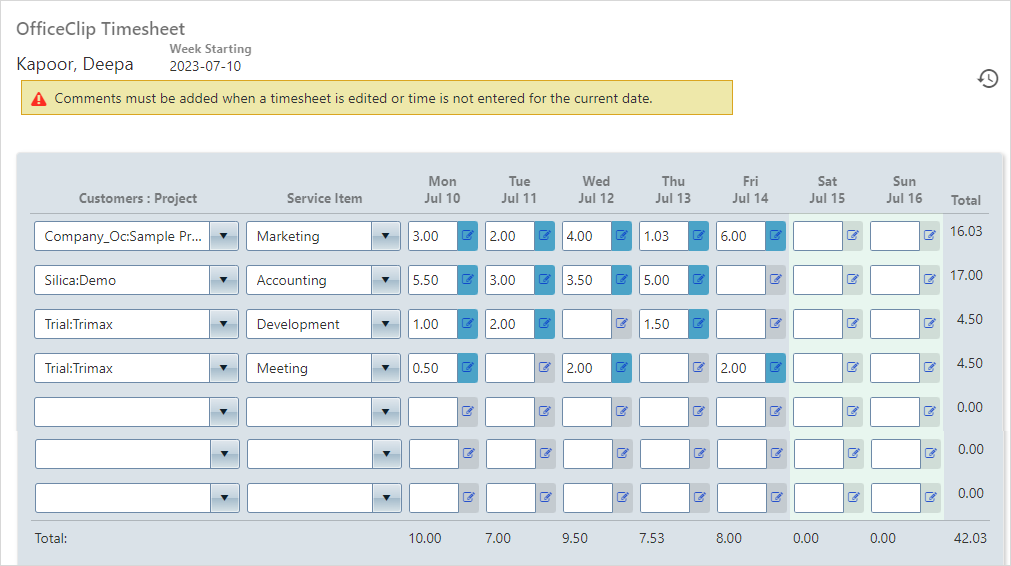 DCAA Compliant Timesheet