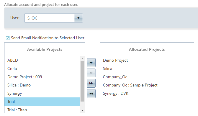 Allocation of projects