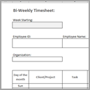 Bi-Weekly Timesheet template