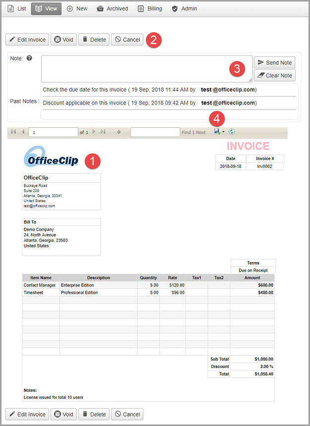 View invoices