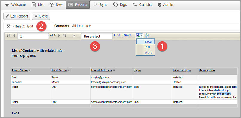 View reports using filters