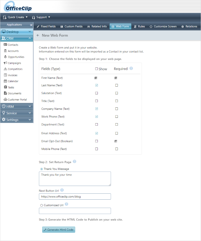 officeclip webforms