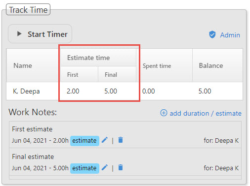 Estimate time