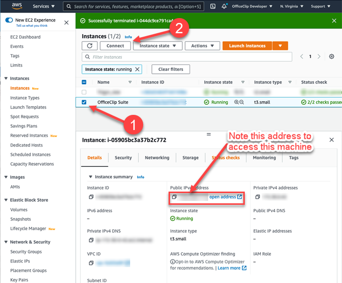 EC2 Connect to the Instance