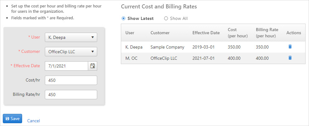 project-rates