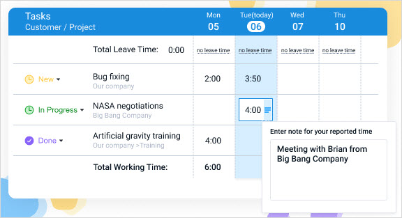 Actitime time tracker